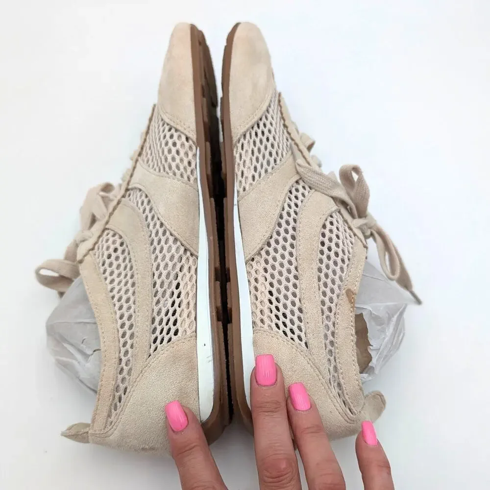 Journee Collection Chasse Lace-Up Sneaker Shoes Women's Beige Size US10M EU40
